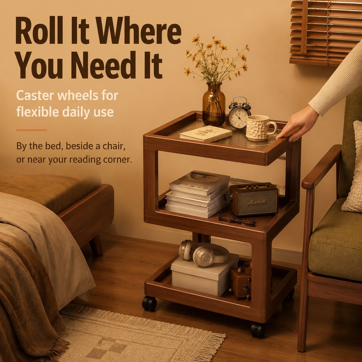 Room Divider Bamboo - Modern Small Table Bedroom Shelf Sofa