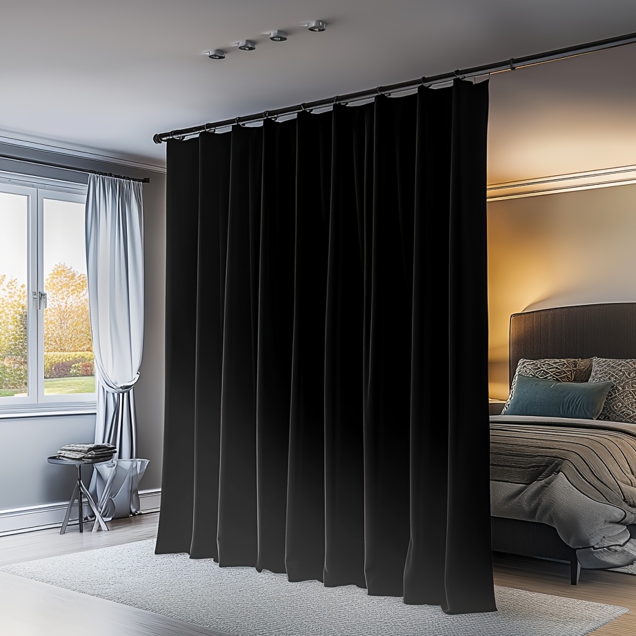 Room Divider Bamboo - Blackout Room Divider Curtains, Sliding Glass