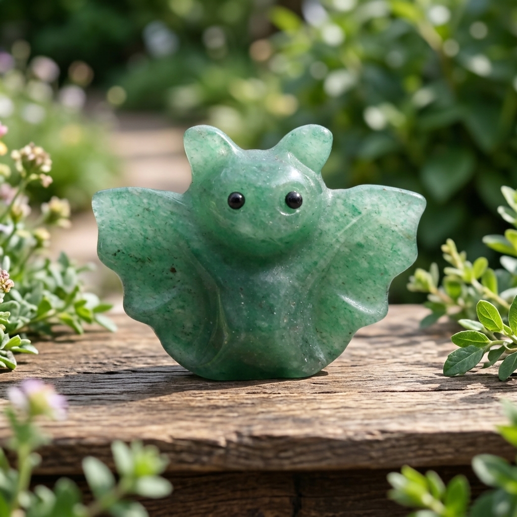 Office Furniture Equipment - 1pc Natural Green Aventurine Bat Crystal
