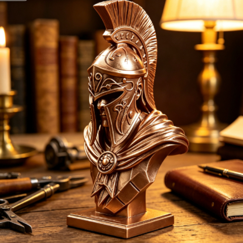 Office Furniture Equipment - Vintage Spartan Warrior Bust Statue 3D