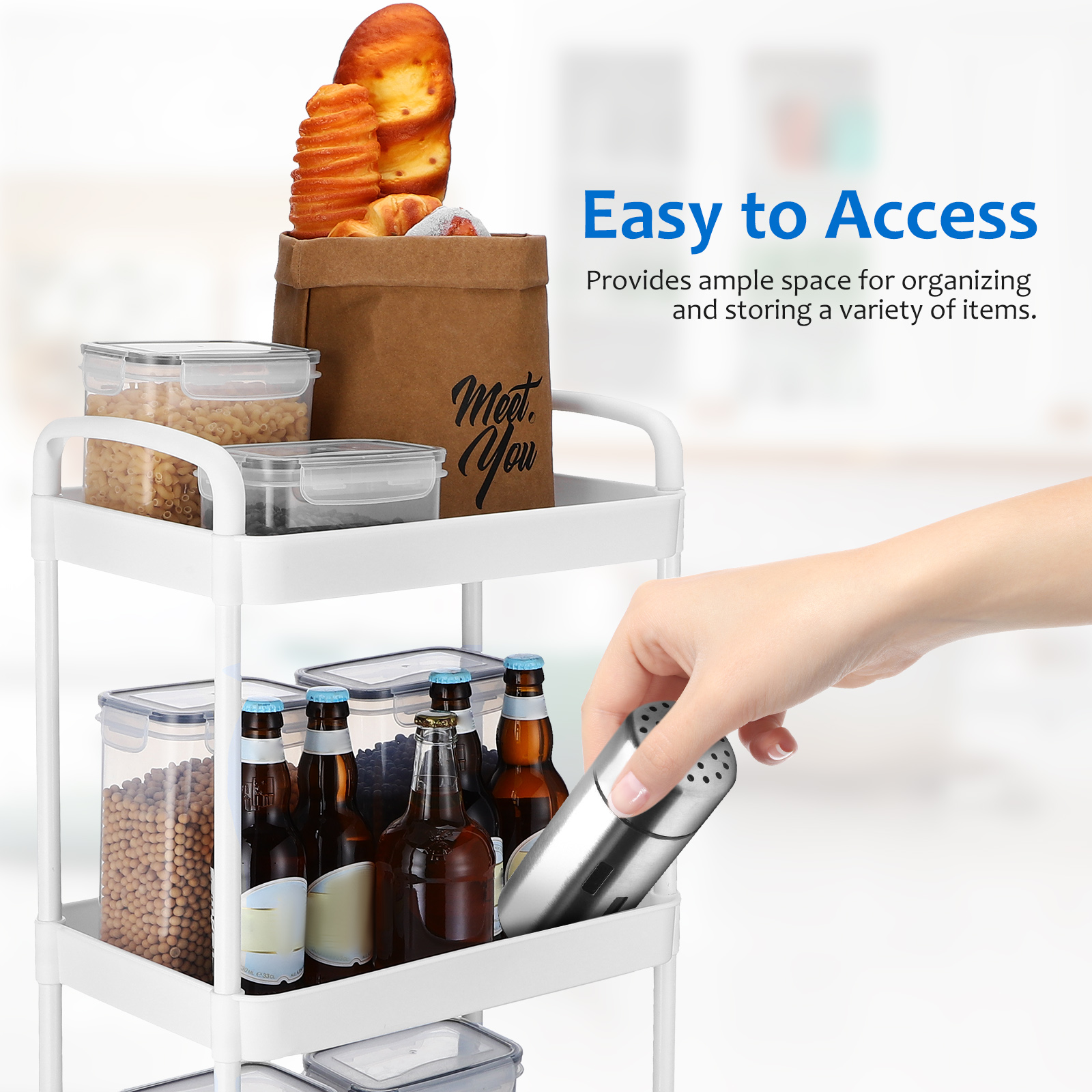 3 Tier Rolling Cart Storage Tr - Book Cart Rolling review and price