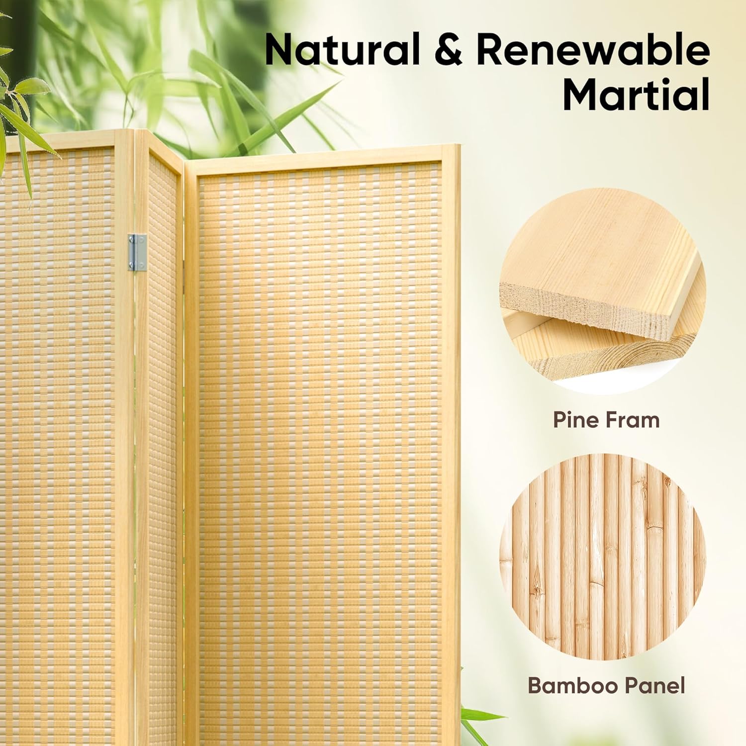 4 Panel Room Divider Screen, 6 - Room Divider Bamboo review and price