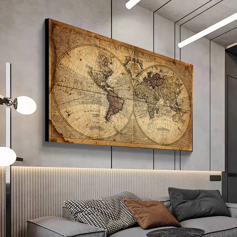 Map Of The World Retro Old Pic - Office Furniture World review and price