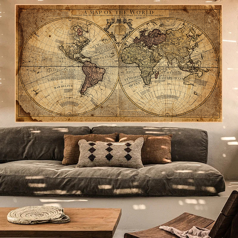 Map Of The World Retro Old Pic - Office Furniture World review and price