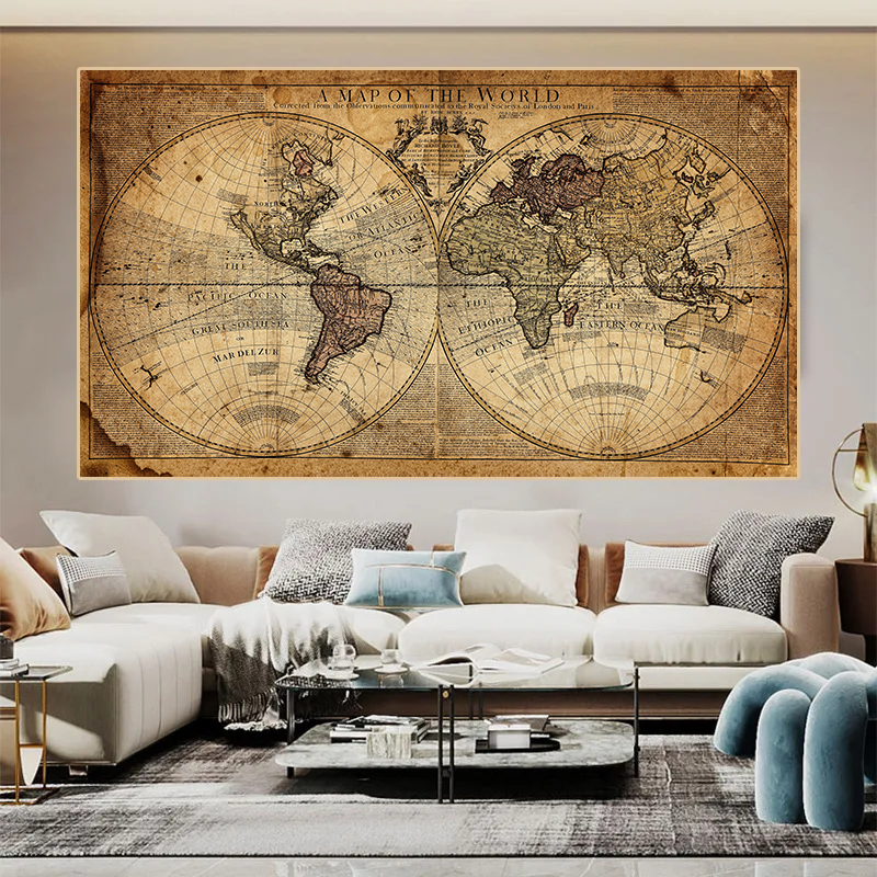 Map Of The World Retro Old Pic - Office Furniture World review and price