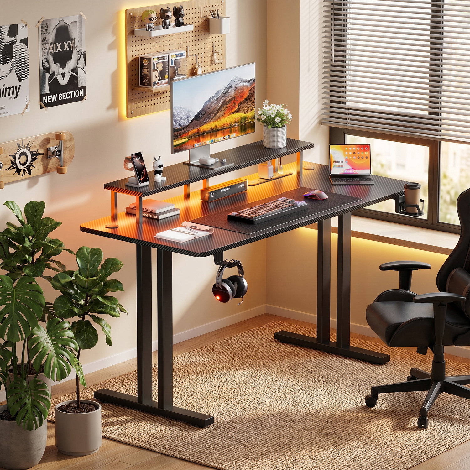 Gaming Desk with LED Lights &  - Office Furniture Outlet review and price