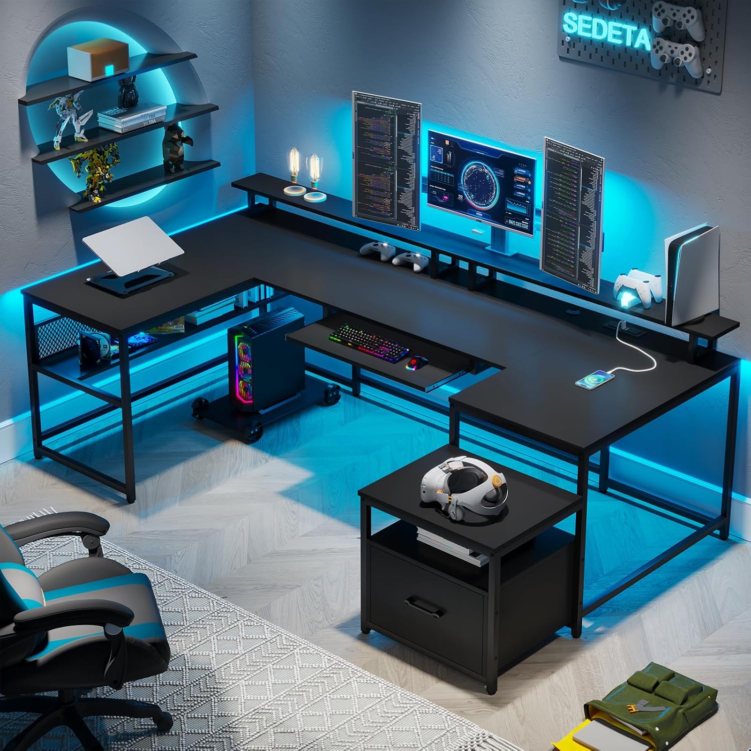 U Shaped Desk,101.5''Reversibl - Office Furniture Outlet review and price