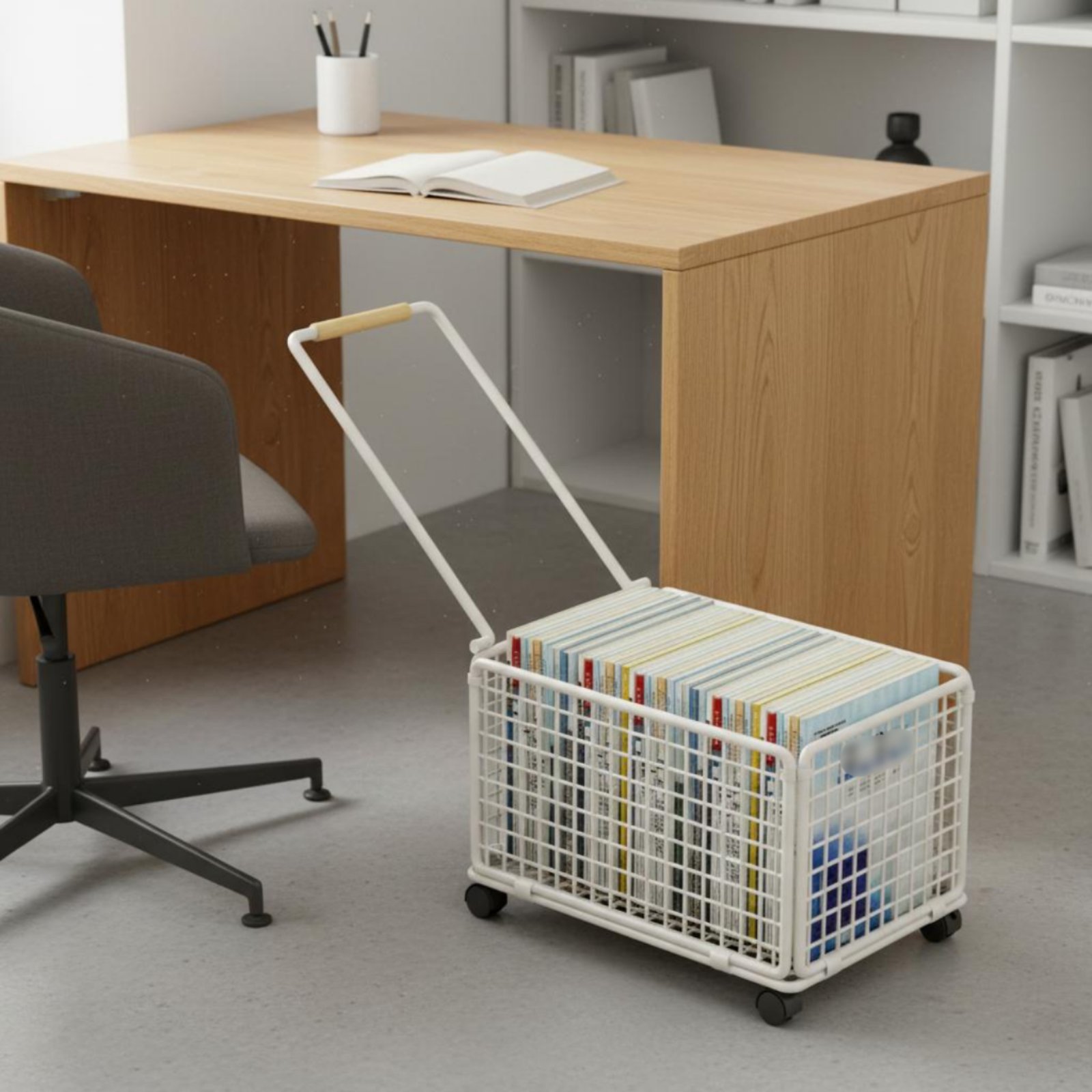 Deskside Storage Trolley With  - Book Cart Rolling review and price