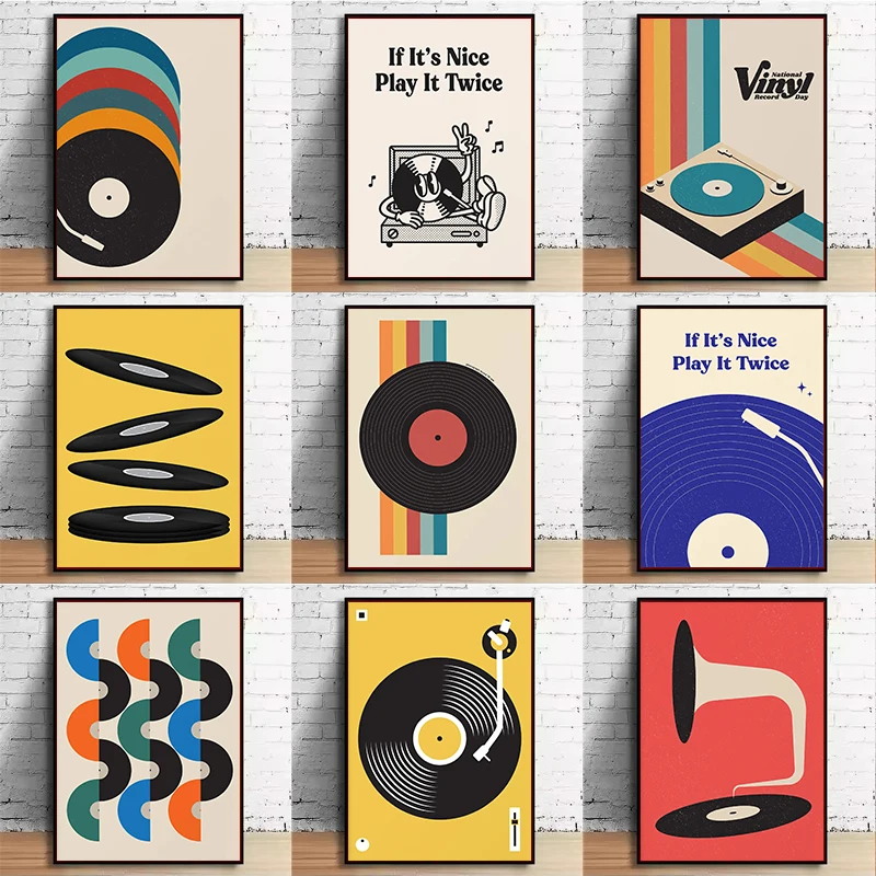 Mid Century Vinyl Record Canva - Office Furniture Equipment review and price