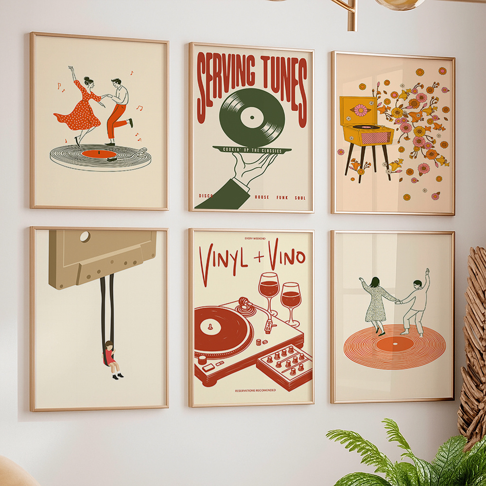 1pc Vintage Music Canvas Poste - Office Furniture Equipment review and price