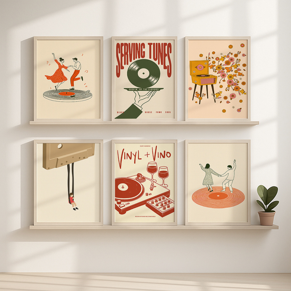 1pc Vintage Music Canvas Poste - Office Furniture Equipment review and price