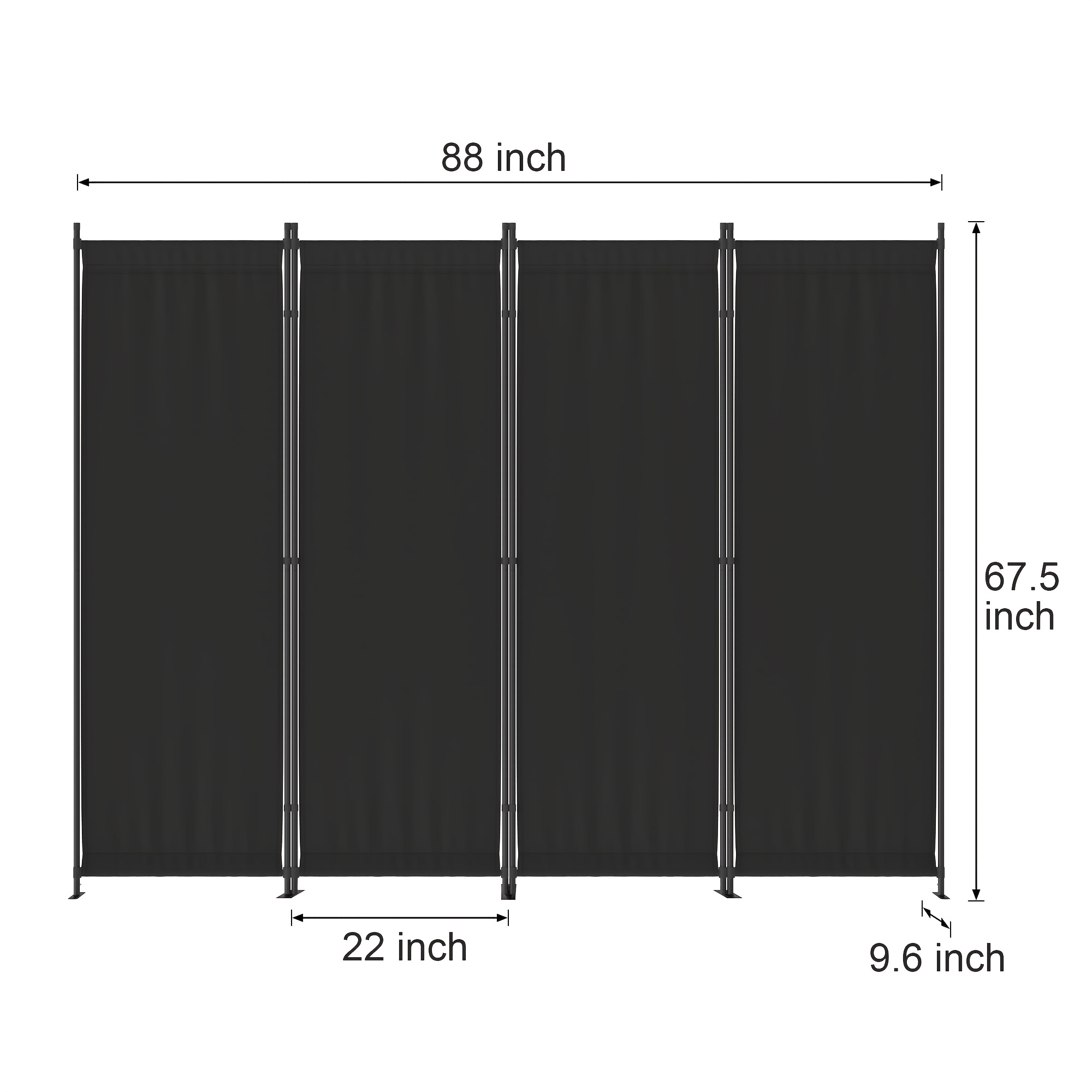 4-Panel Modern Black Privacy S - Room Divider Bamboo review and price