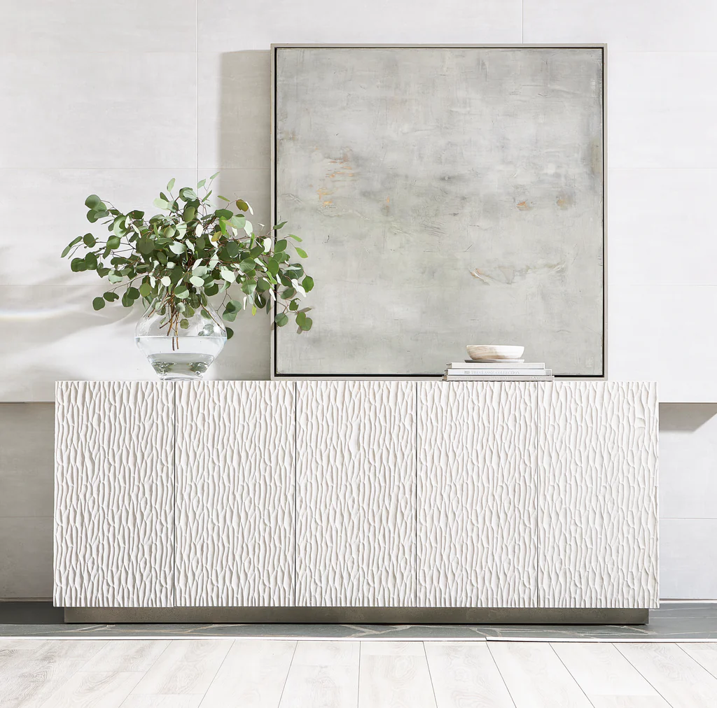 ^Modern White Wavy Textured TV - Office Furniture Credenza review and price