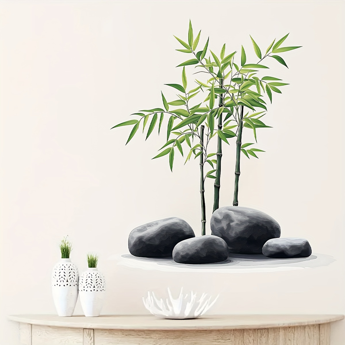 Green Bamboo Leaf Plants Wall  - Office Furniture Usa review and price