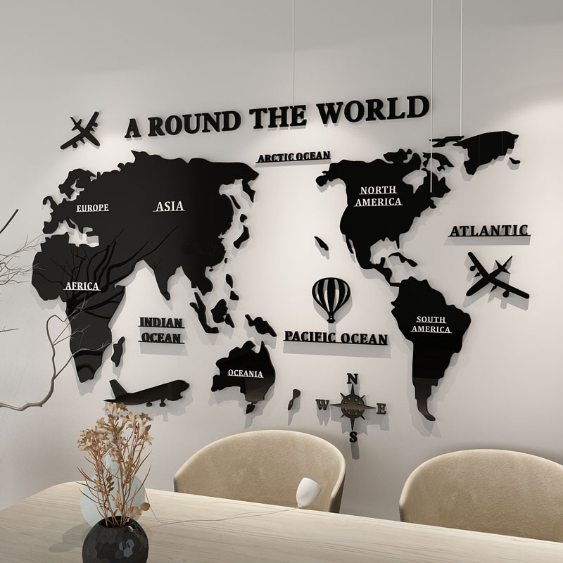 3D Color World Map Acrylic Wal - Office Furniture World review and price