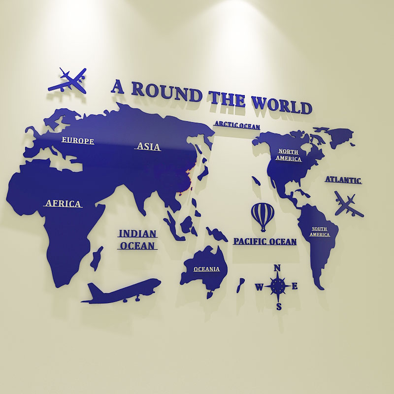 3D Color World Map Acrylic Wal - Office Furniture World review and price